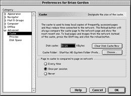 Cache Preferences